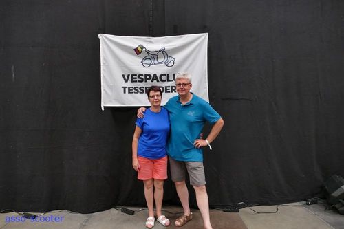 Belgian Vespa Days 2017 : Carine Cenens, secrétaire, Bart Bastijns, Président du Vespa Club de Tessenderlo