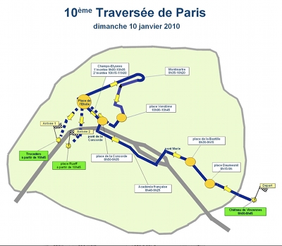 10e traversée de Paris : parcours