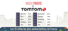Tomtom Traffic Index : 10 villes les plus encombrées de France